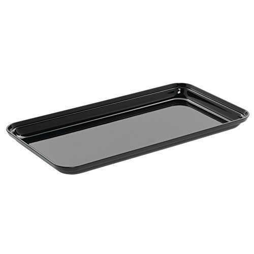 Delfin 15" x 8" x 1" Black Rectangular Market Tray