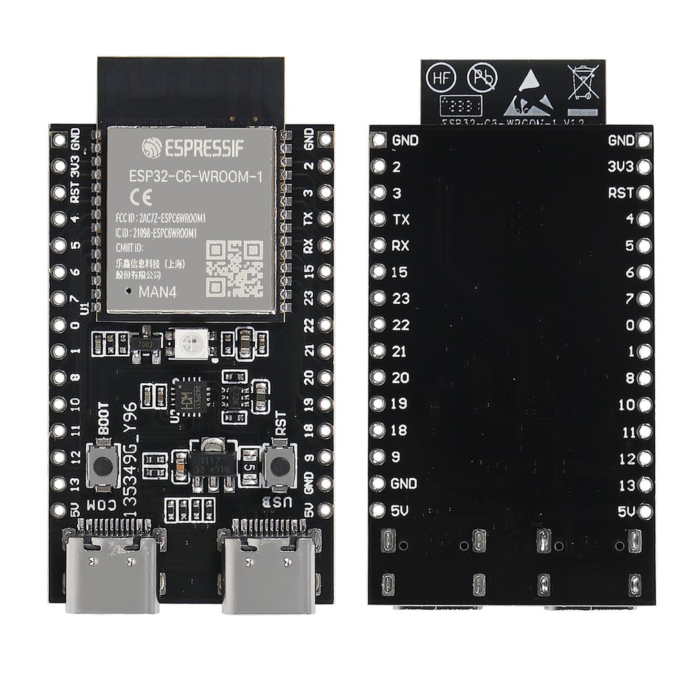 3 PCS ESP32C6WROOM1 Dual Core TypeC Development Board MCU WiFi Module