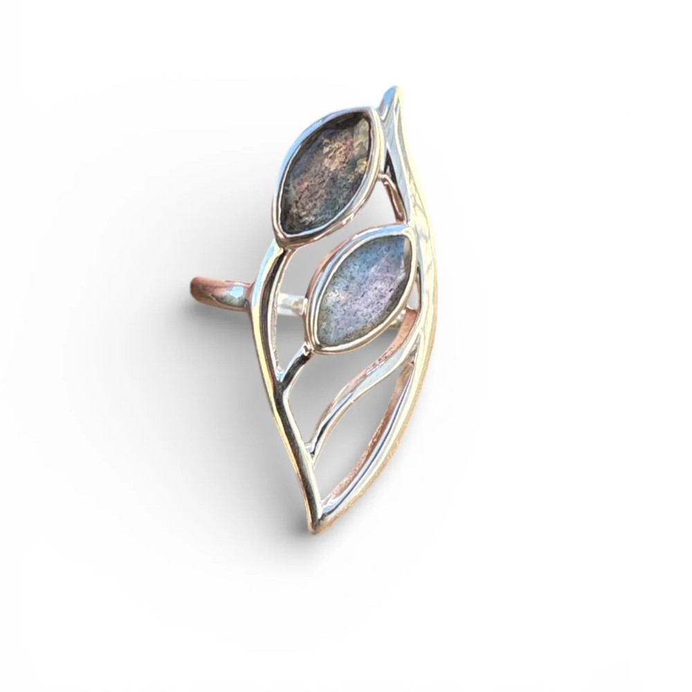 Labradorite Solid 925 Sterling Silver Ring 7