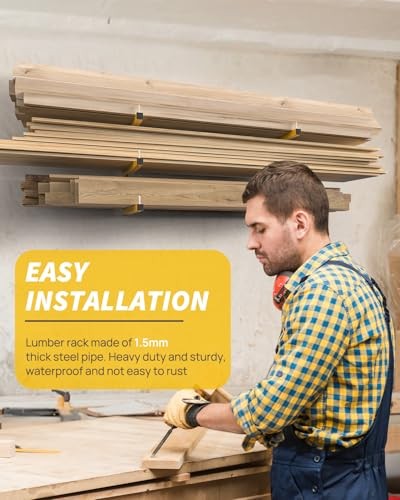Lumber Rack Wall Mount Storage Racks Folding Wood Organizer C-6 PACK/9 LEVEL