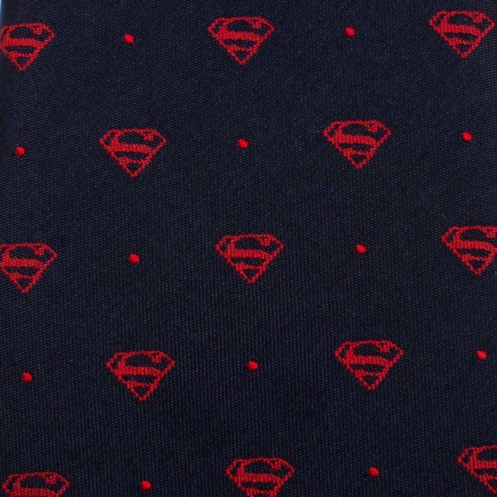 DC Superman Shield Navy and Red Dot Tie