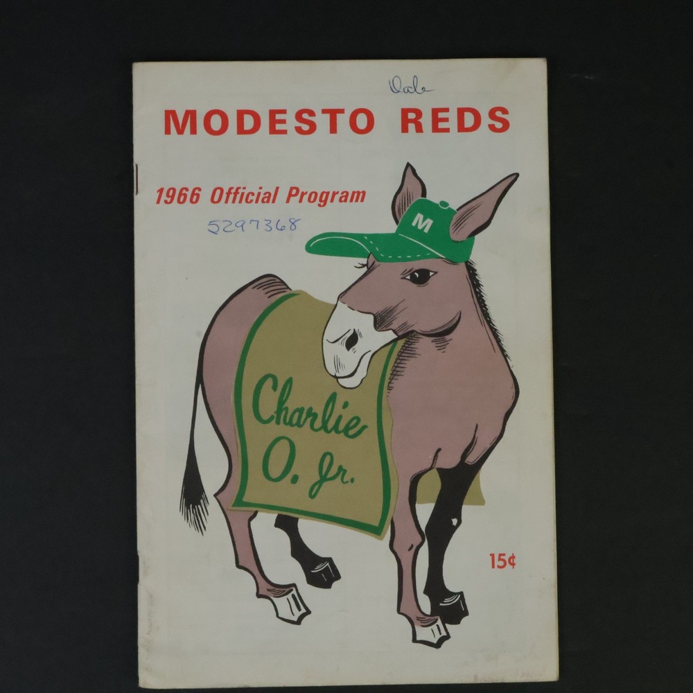 1966 Modesto Reds Program SALESMAN PROTOTYPE Reggie Jackson Pro Debut Year