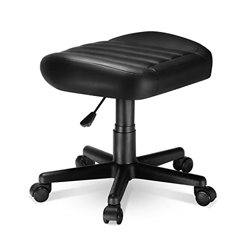 Multi-Use Stool, Height Adjustable Swivel Rolling Stool Chair W Wheels, Black