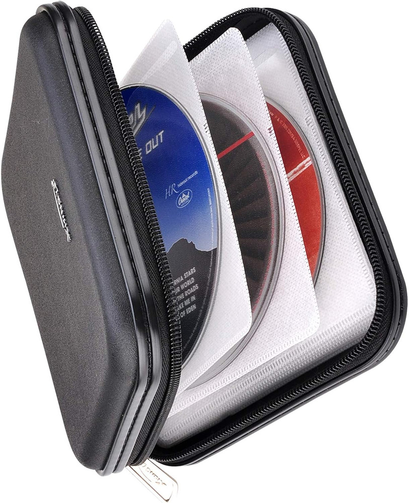 32 Capacity CD/DVD Wallet Hard Shell Case Portable Disk Storage for Car Black