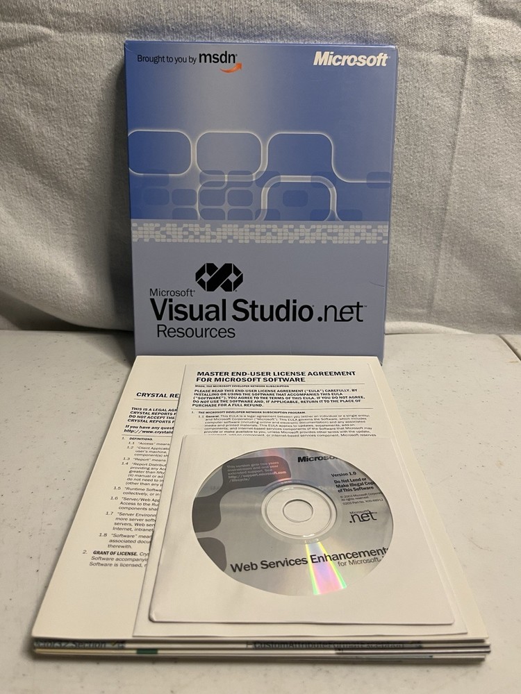 Microsoft Visual Studio .NET Resources Kit NEW UNUSED Web Services CD & Posters