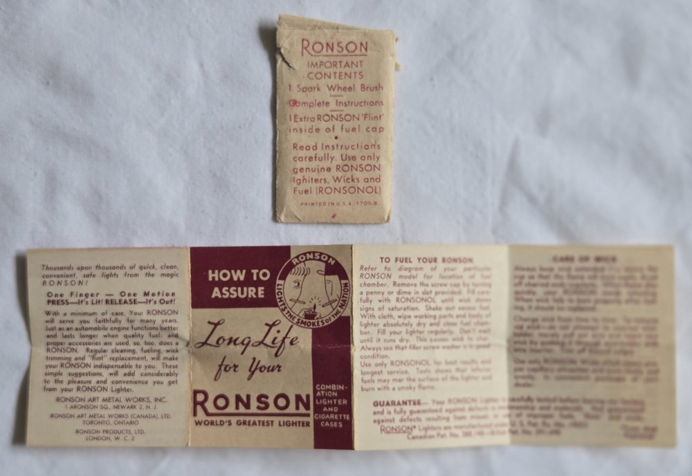 Vintage Ronson Mastercase Cigarette Holder/Lighter Silver/Chrome w/ Original Pkg