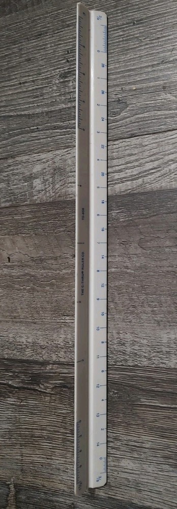 Vintage The C-Thru Ruler Co. TS-656 Engineer Triangular 12" Scale Japan