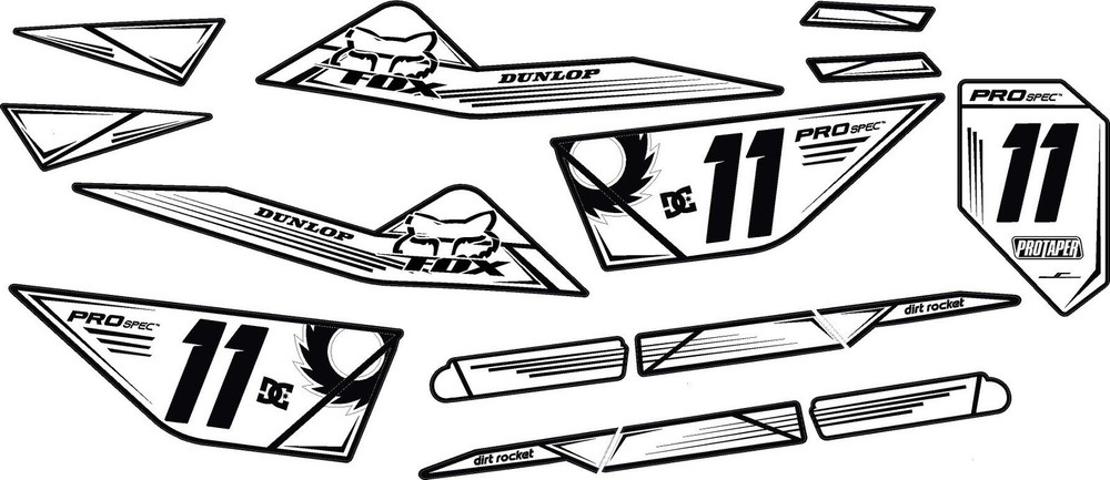 Razor Pro Spec Dirt Rocket Graphics kit decals  THICK AND HIGH GLOSS ......