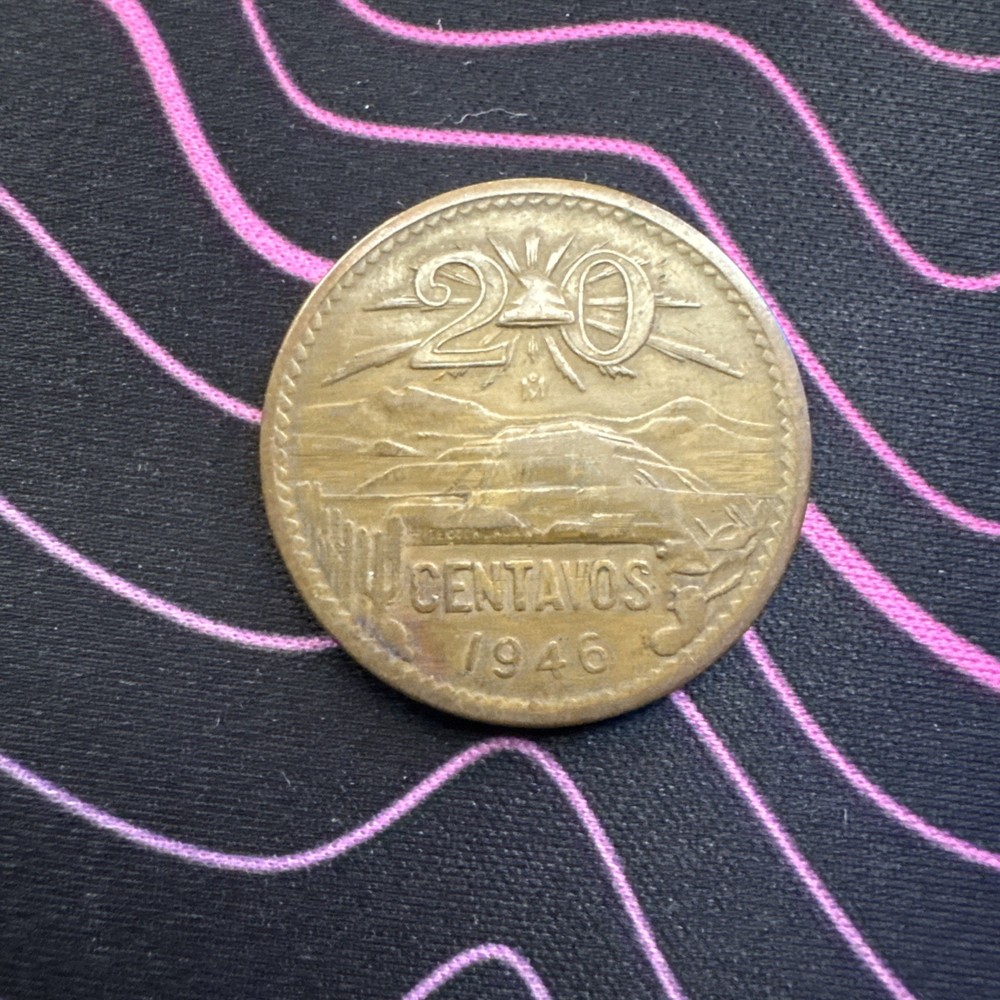 1946 Mexico 20 Centavos Coin