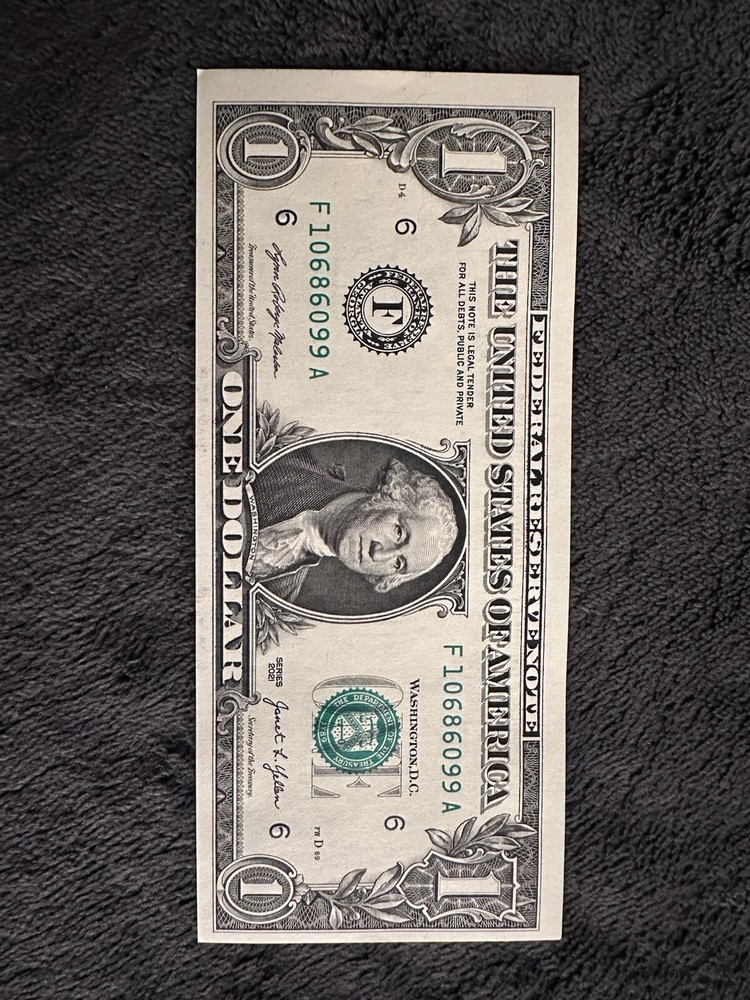 True Flipper Serial Fancy Us Dollar Bill Minor Mis Cut Error Notes