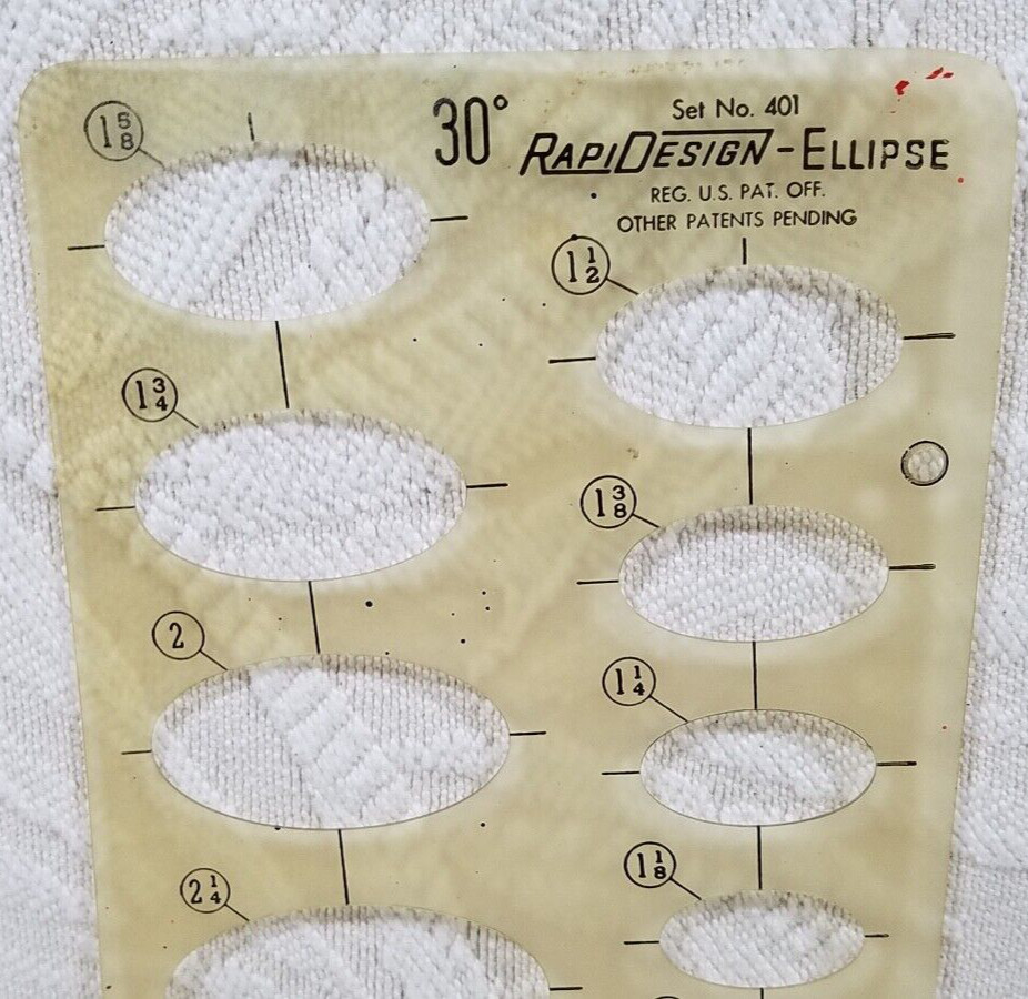 BEROL RAPIDESIGN #401 30° TEMPLATE ENGINEERING DRAFTING ARCHITECT TOOL GUIDE
