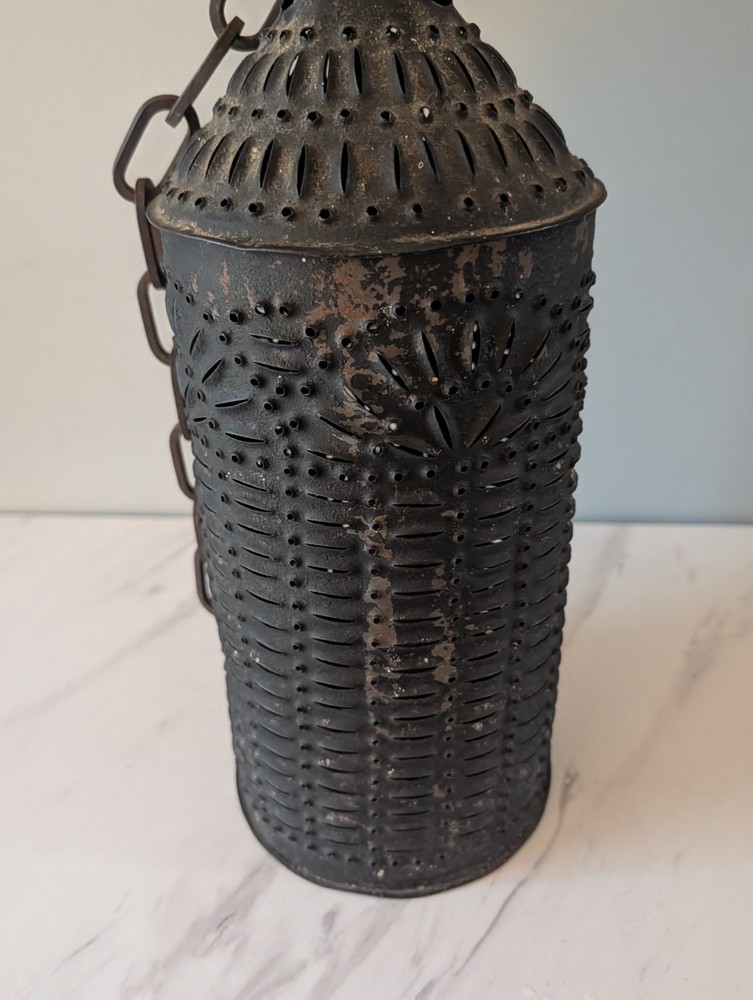 Primitive Punched Tin Lantern