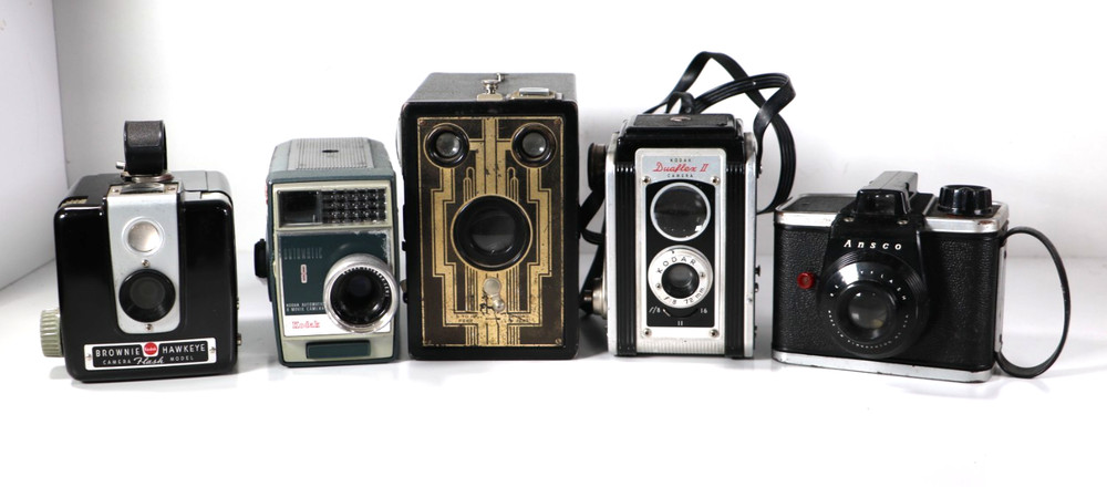 Vintage still camera lot - Retro, old - Kodak, Ansco - Untested