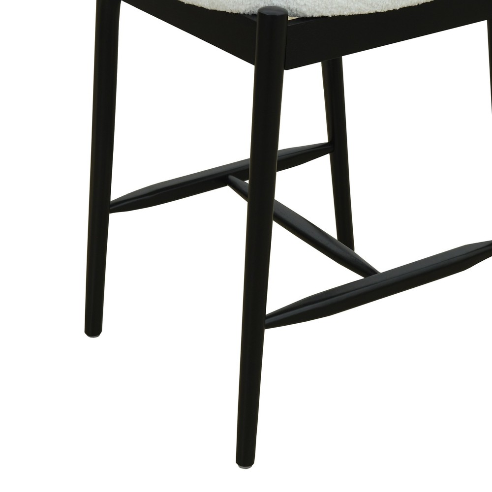 Mid Century Modern Counter Stool Black+Beige
