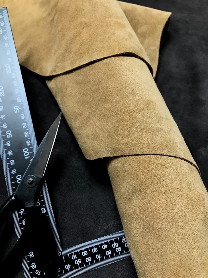 PREMIUM CAMEL BROWN/SAND BROWN SUEDE SPLIT LEATHER COWHIDE