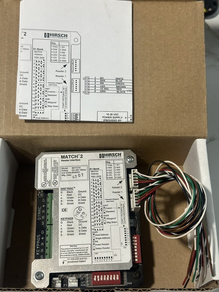 HIRSCH ELECTRONICS Match 2 Reader Interface, Two Reader Harnesses