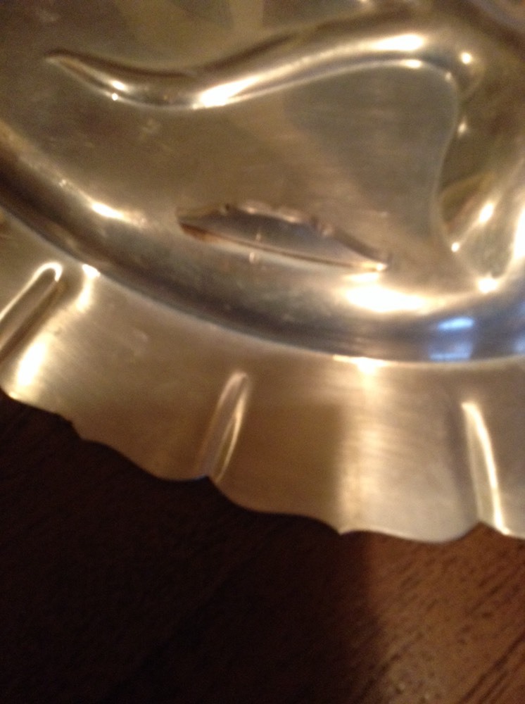 Early silverplate antique meat poultry tray