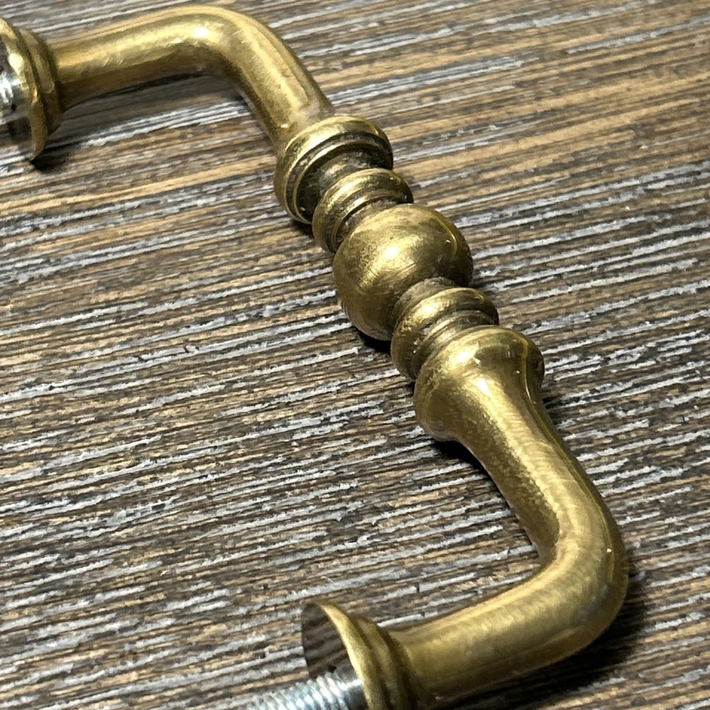 French Heritage Solid Brass Drawer Pull/Cabinet Handle 3 1/2” Projection 1 1/4”