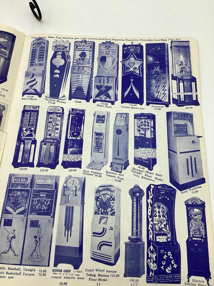 1955 Mike Munves Arcade Catalog & Original Operator Inserts-Complete Lot