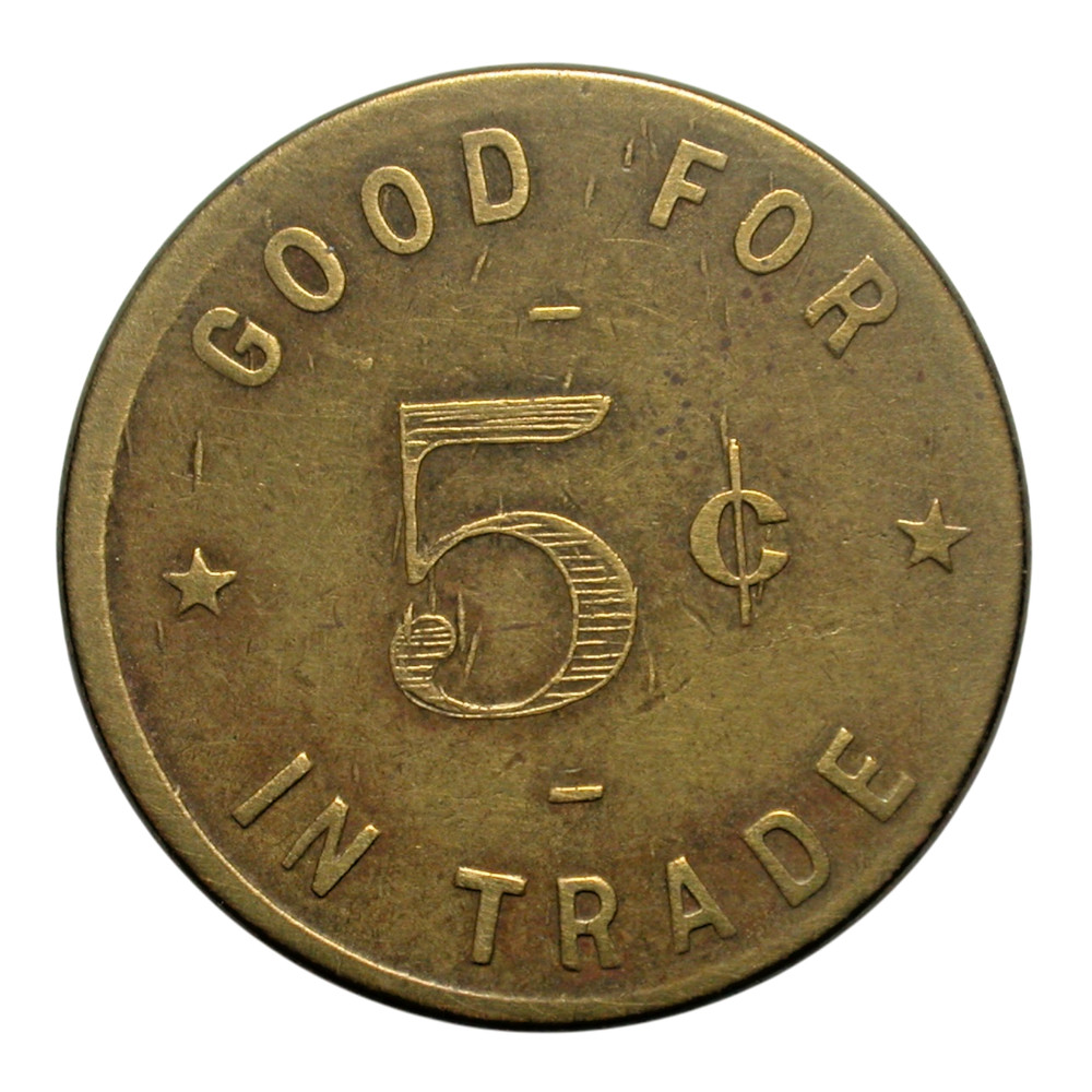 Gilroy, CA Brown & Carrey 5¢ Token