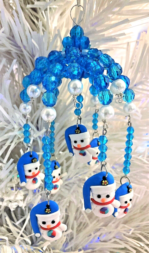 Snowman Carousel Christmas Ornament Bead Kit  5 1/4" high ONLY 2 LEFT