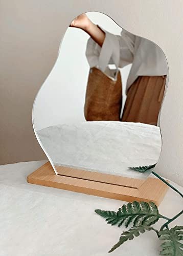 Irregular Aesthetic Vanity Mirror Frameless, Decorative Desk Tabletop Acrylic