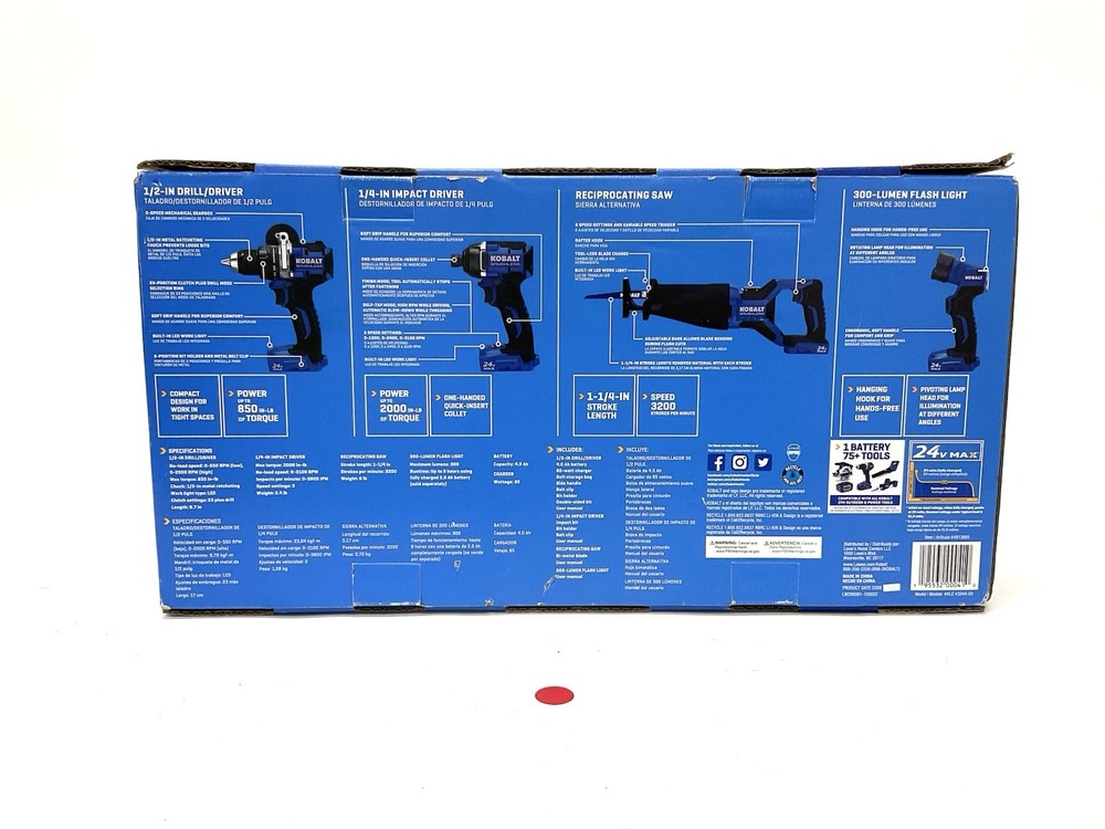 Kobalt 4913885 Four Tool Combo Kit 10236830-8