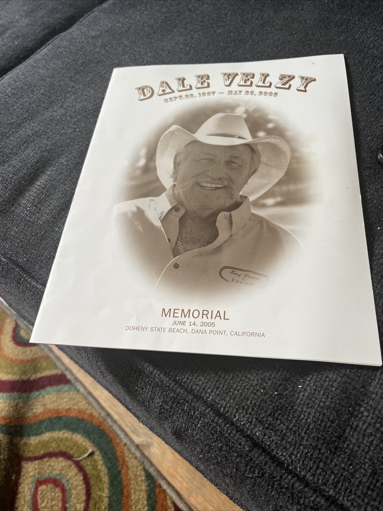 Vintage  Surfing ephemera - Dale Velzy memorial program