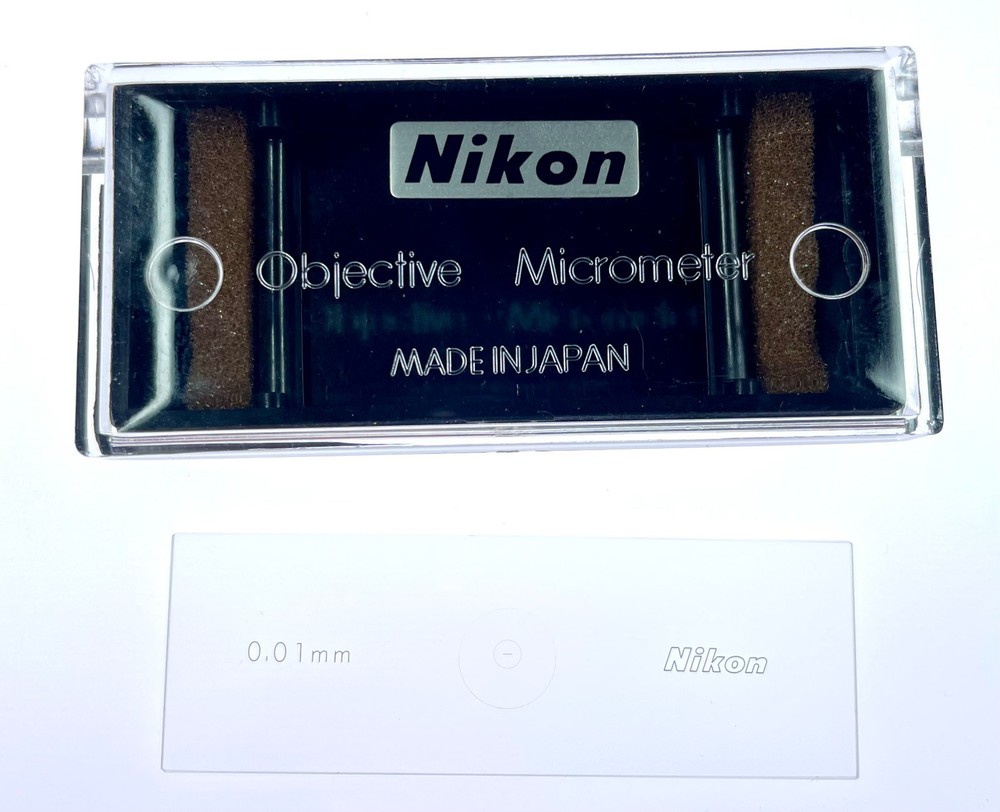Nikon Microscope Stage Micrometer Calibration Slide, 0.01mm Line Resolution