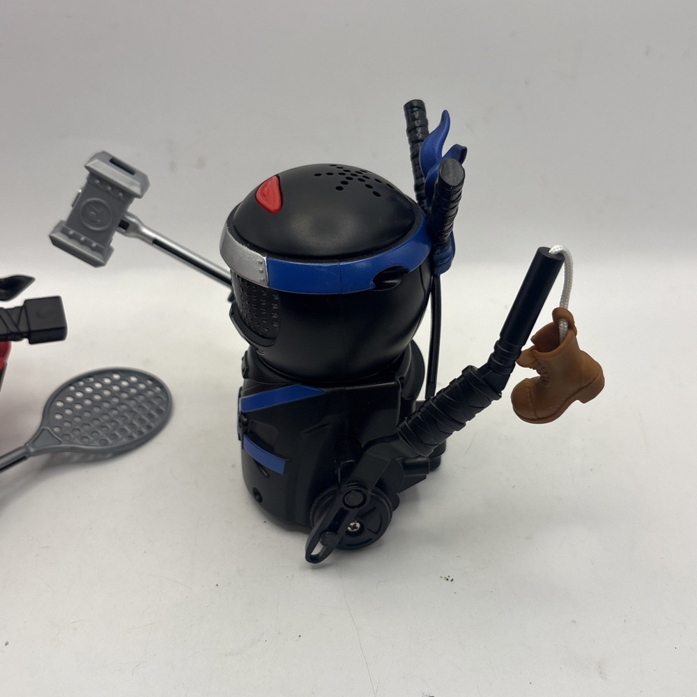 Spin Master Ninja Bots Battling Robots Red & Black 4" Tested W/ Weapons TESTED