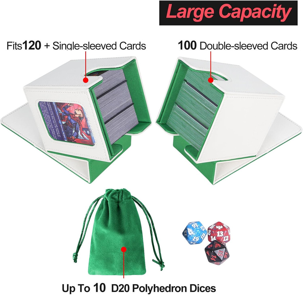 MTG Deck Box for Commander Display,Card Deck Case Fits 100 Double Sleeved Cards,