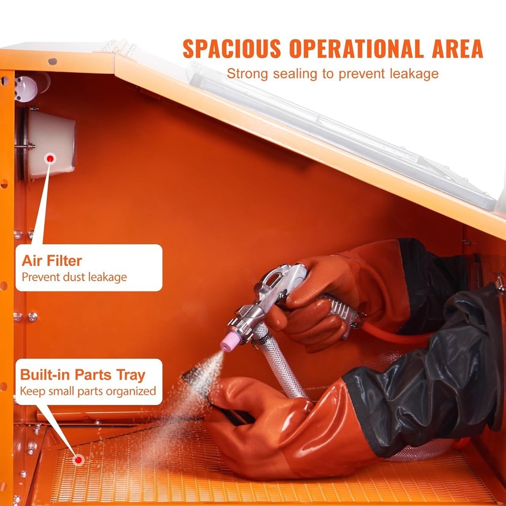 40 Gallon Portable Benchtop Sandblasting Cabinet for DIY Projects & Rust Removal