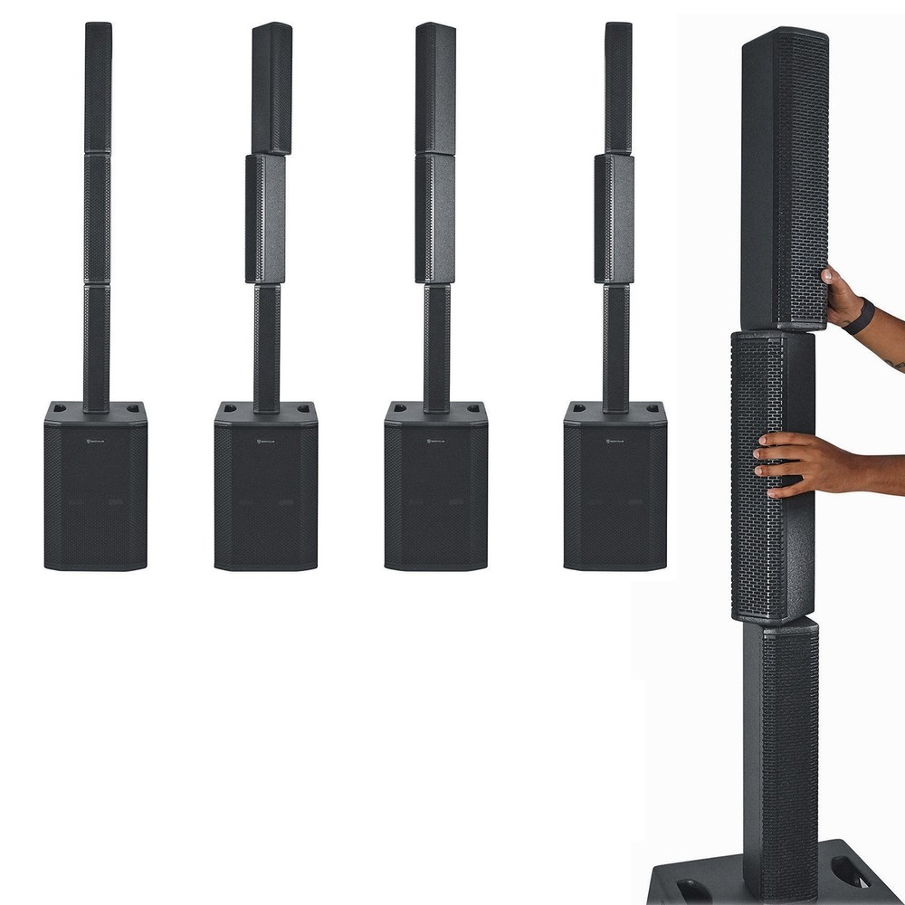 (2) Rockville TITAN ARRAY SYSTEM V2 Powered Column Array Speakers Dual 10" Subs