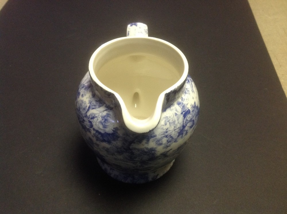 Arthur Wood Blue And White Rose Pattern Pitcher