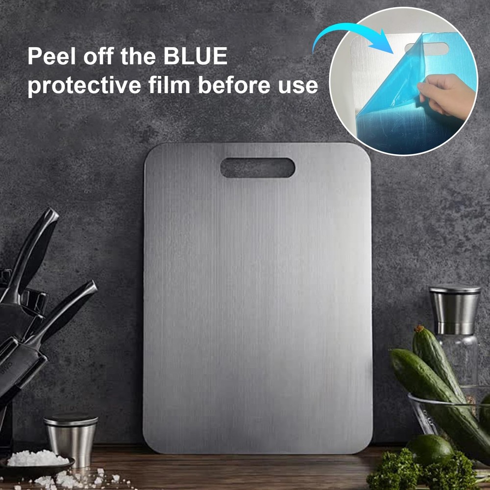 Titanium Chopping Board, Durable Kitchen Cutting Board, Easy Clean, Silver