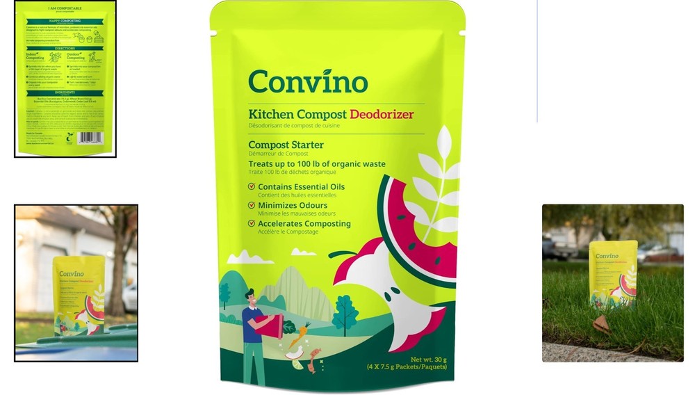 Eco-Friendly Compost Starter: Odor Reducing Accelerator – 4 Packets for 75 lbs