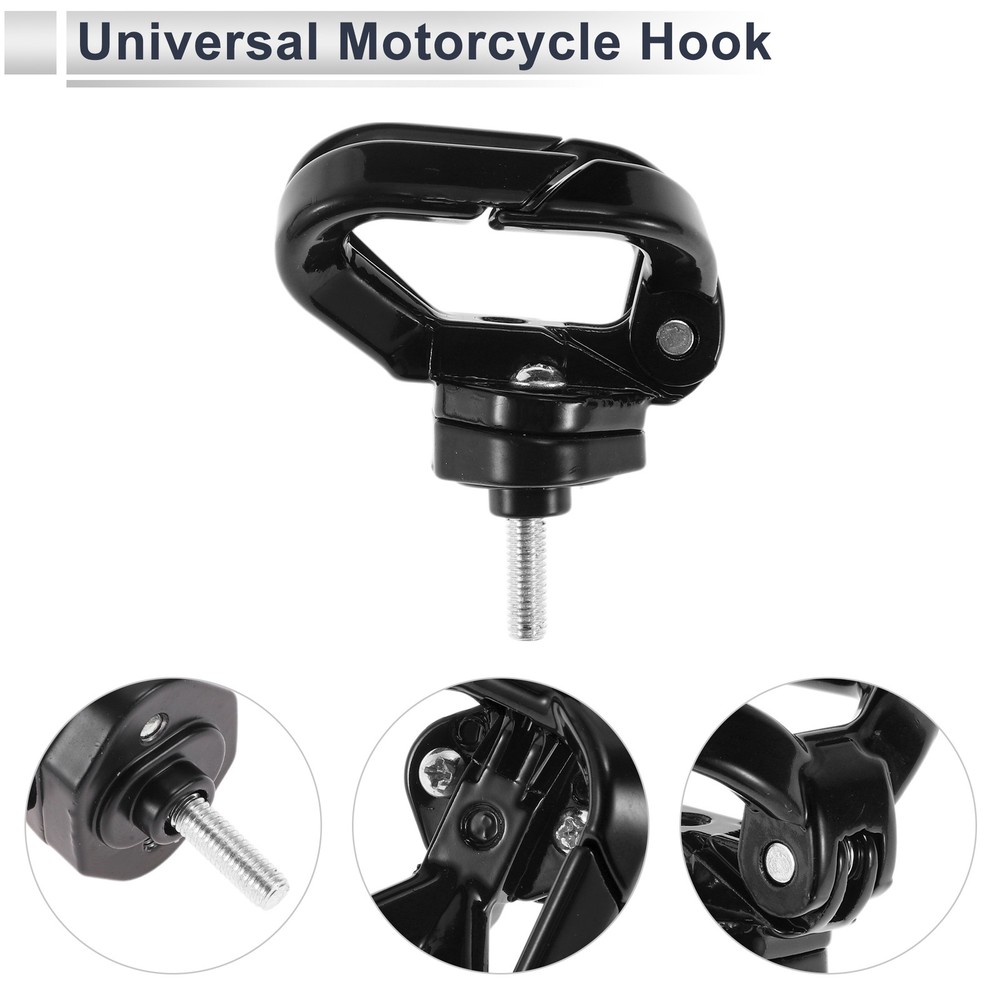 Double Butterfly Hook Open-Closed For Motorcycle 1pc Black