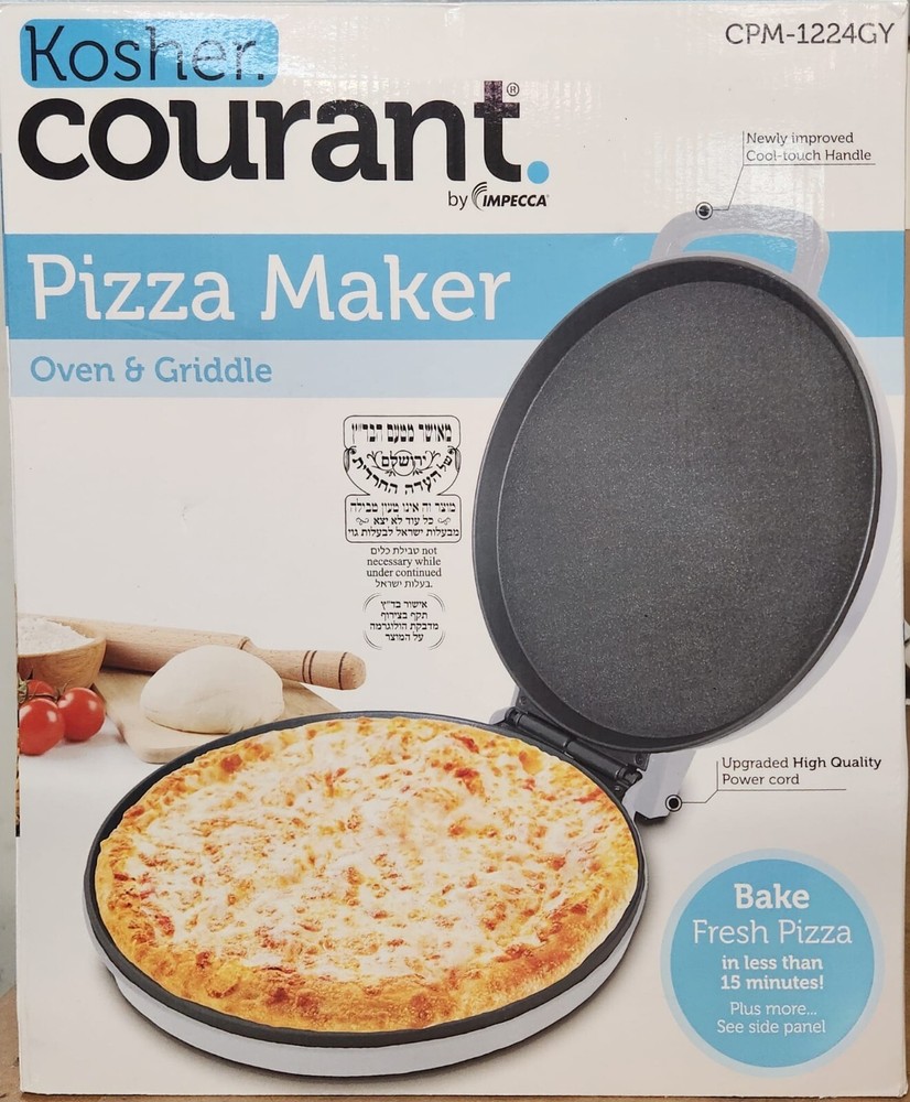 Courant 12 Inch Electronic Pizza Maker, Griddle, Multipurpose Oven, GRAY