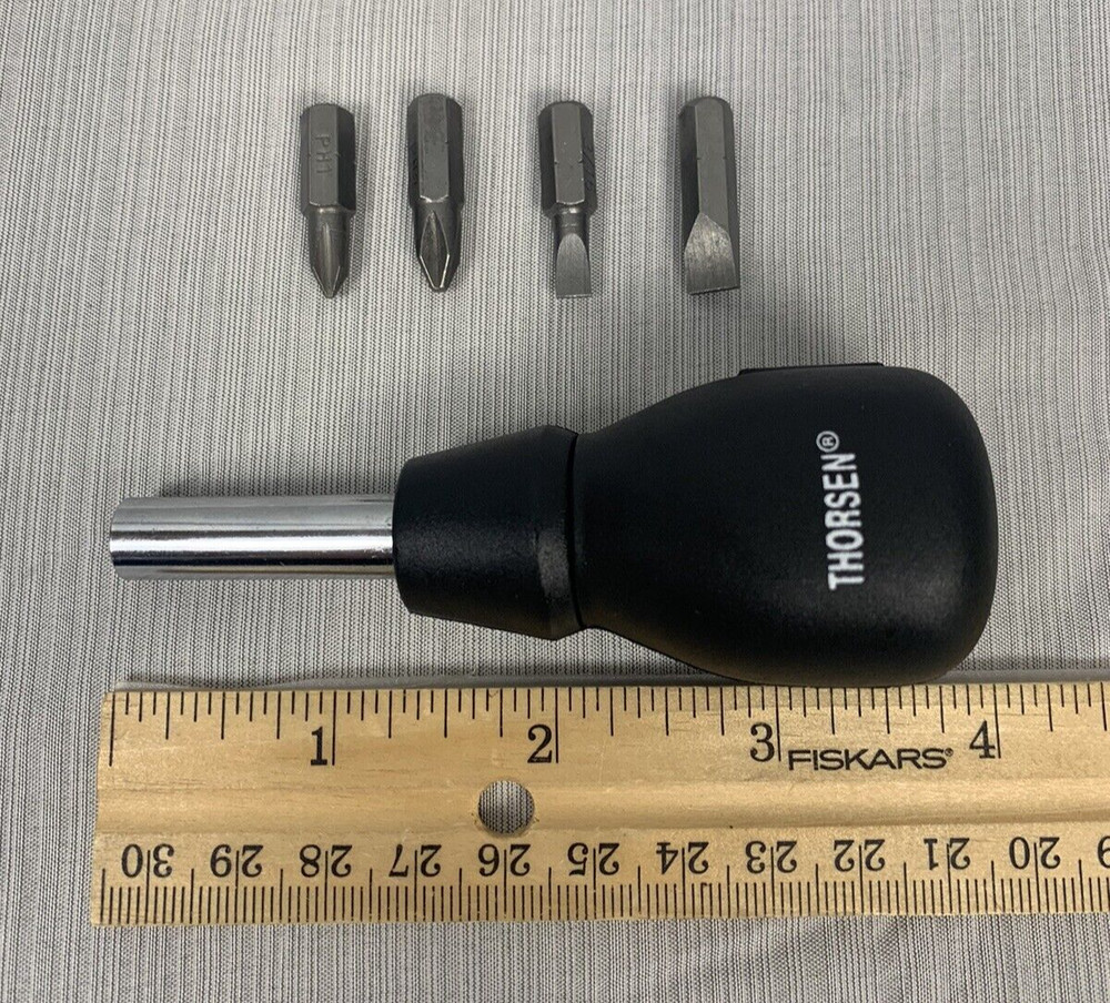 Pocket Screwdriver, 4 Interchangeable Bits, Thorsen 6 pc