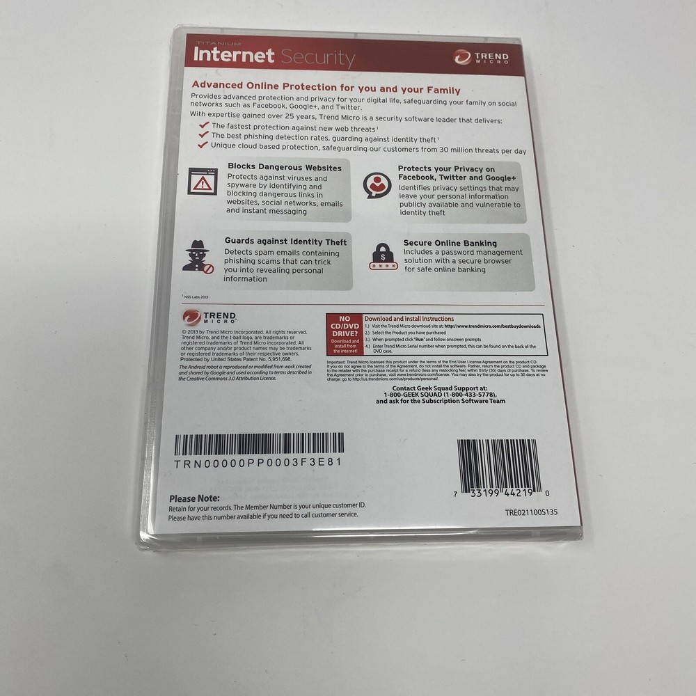 Trend Micro Titanium Internet Security 3 Devices Apple Windows Android 2013-NEW