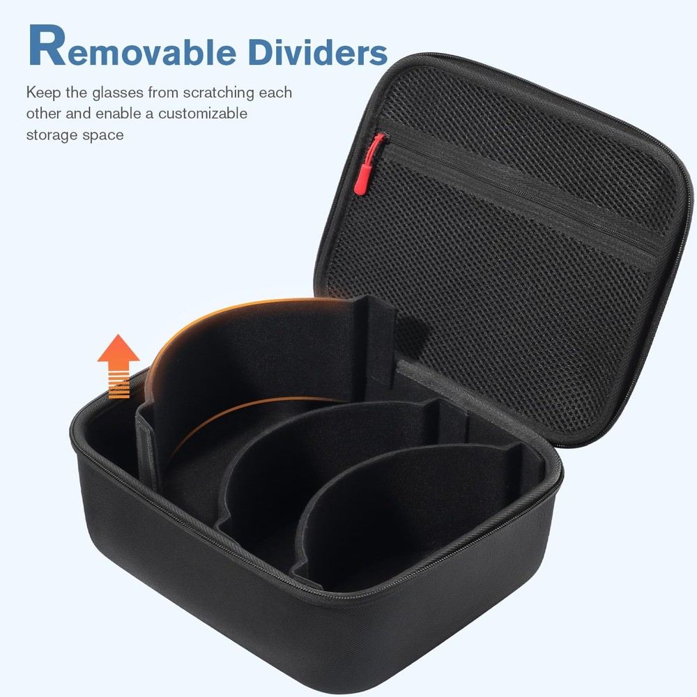 ProCase Large Hard Case for Multiple Ski Goggles, Travel Large, Black