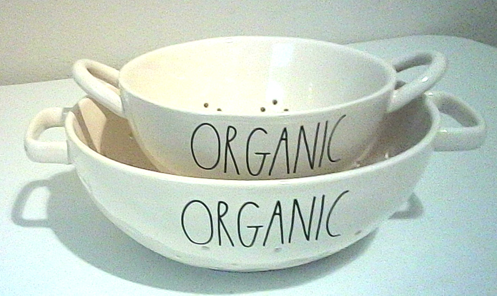 Rae Dunn HTF ORGANIC Colander Strainer 2 pieces