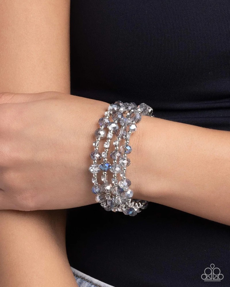 Paparazzi REFINED REALITY silver* COIL bracelet