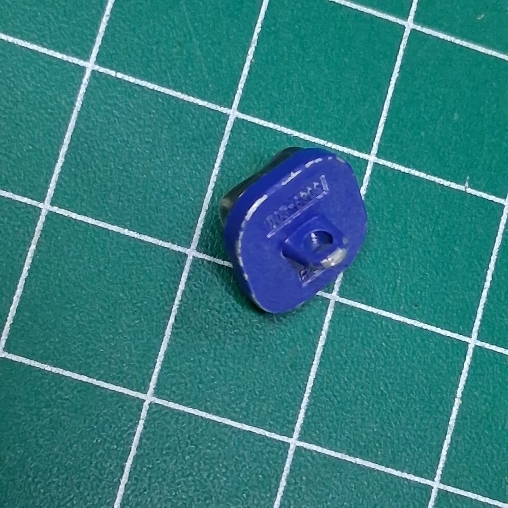 ZDB Square Transparent Glittery Blue Textured Plastic Bead Metal Accent Button