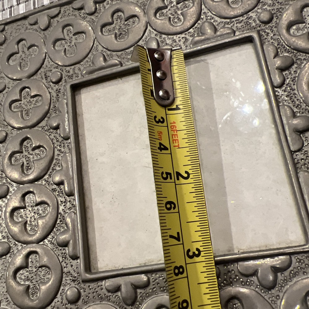 Gray Metal Heavy Square Table Top Picture Frame