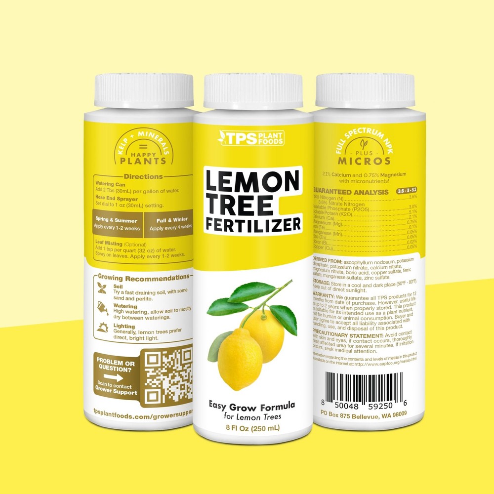 Lemon Tree Fertilizer, Complete Lemon Tree Plant Food, 8 oz (250mL)