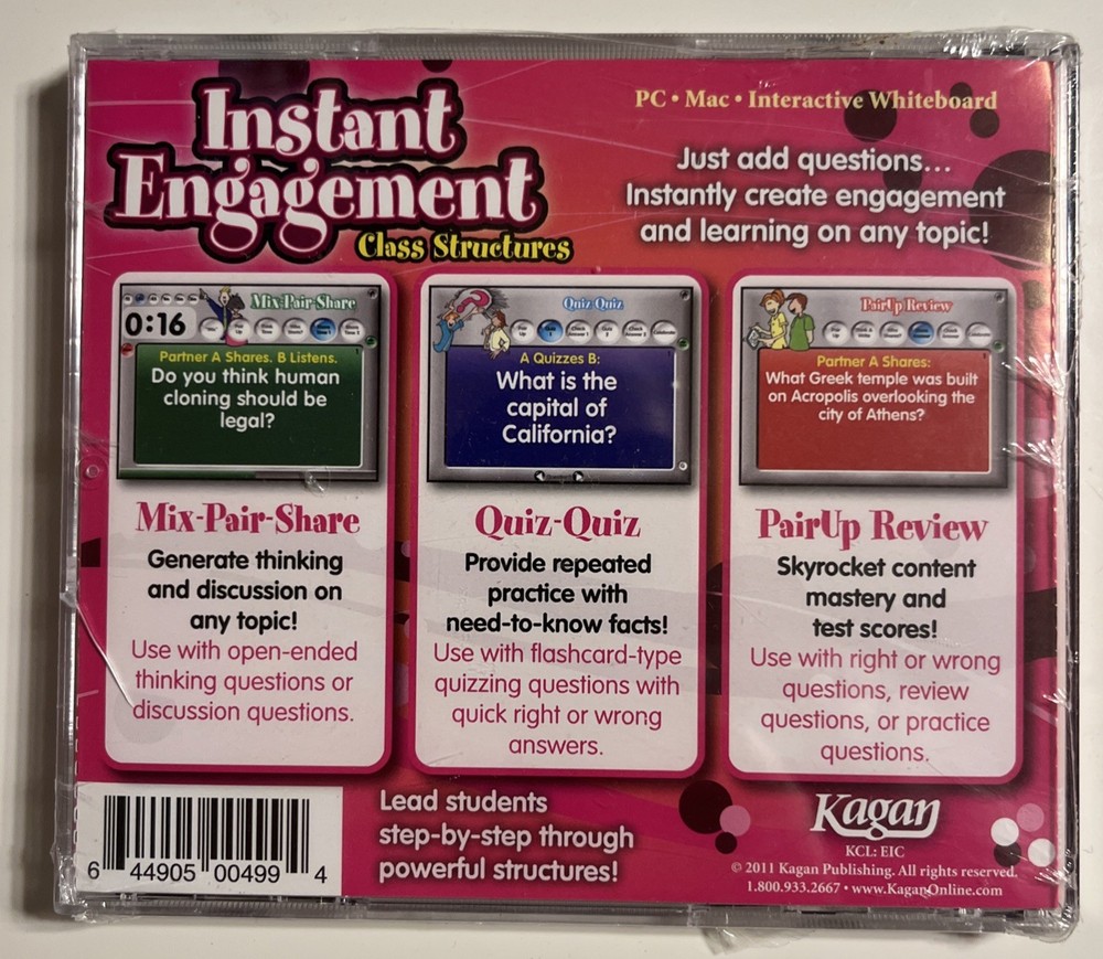 Kagan INSTANT ENGAGEMENT Class Structures (PC, Mac) Mix-Pair Share - Whiteboard