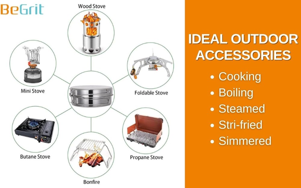 Backpacking camping cookware mini picnic camping pots and pans set