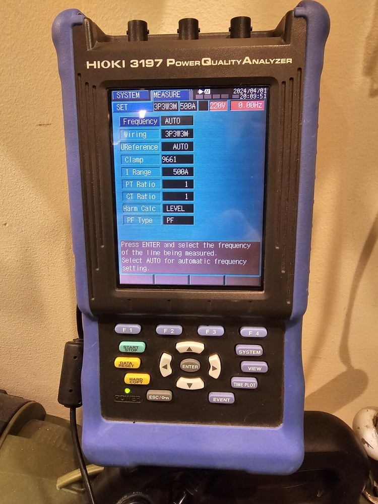 Hioki 3197 Three Phase HandHeld Power Quality Analyzer Meter MINT