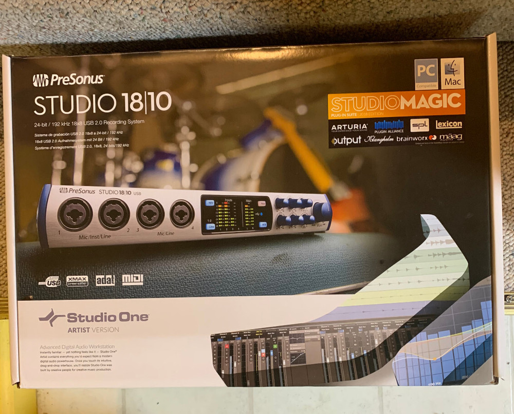 Audio/MIDI Interface, Presonus Studio 18/10, 18 inputs/8 outputs, 2 mic pre-amps